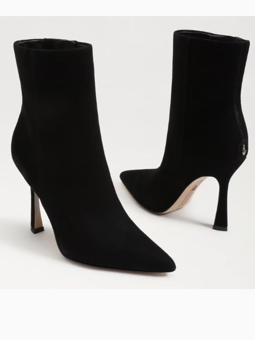 Sam Edelman ELLA POINTED TOE DRESS BOOTIE, Black Suede, Size 7.5, NWOT DISPLAY